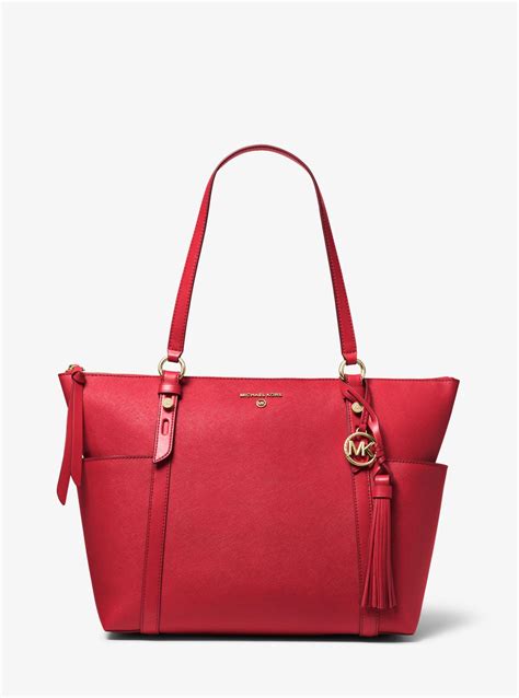 michael kors saffiano leather tote red|sullivan large saffiano leather tote.